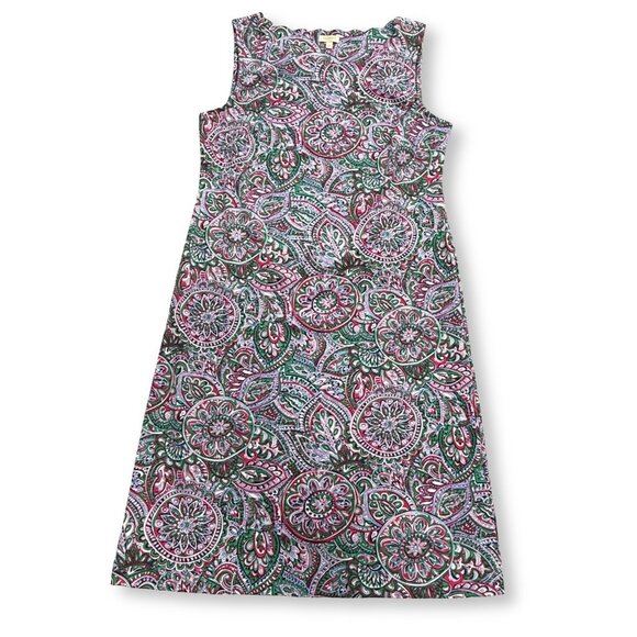 Talbots Dress Womens S Pink Green Paisley Sleeveless Sheath Preppy‎ Retro Office - Picture 3 of 9